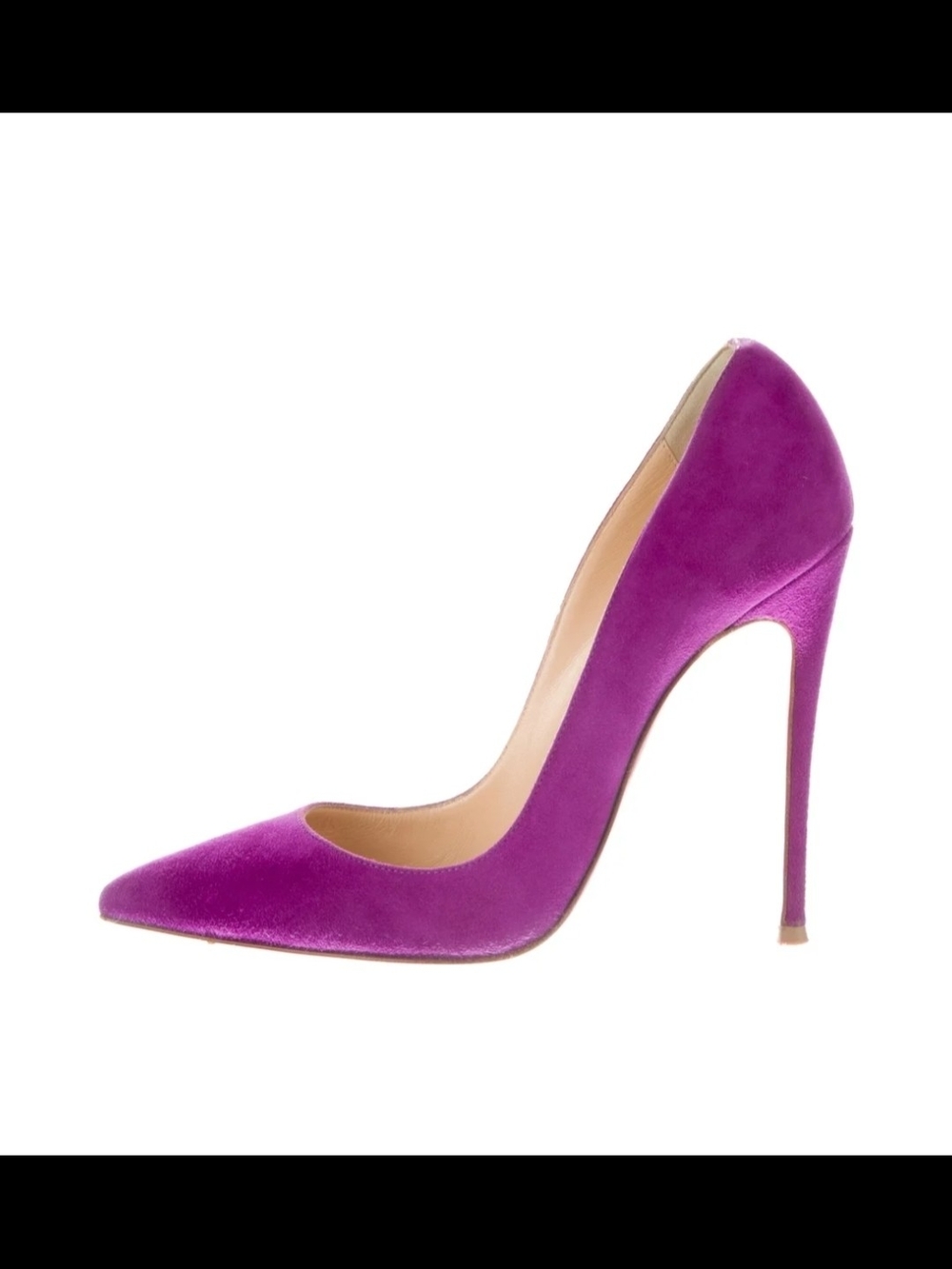 ❤️ RED BOTTOM ❤️ Fuchsia Velvet Pointed-Toe Stiletto Pump